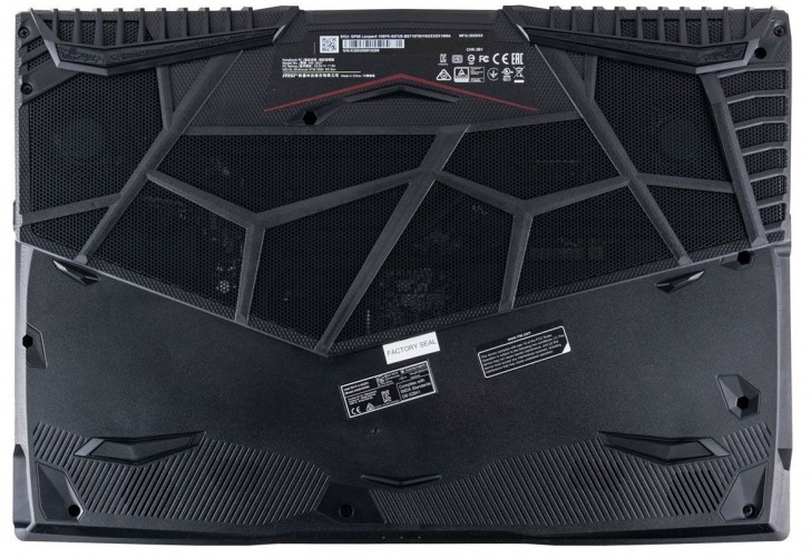 ด้านล่างของโน้ตบุ๊ก MSI รุ่น GP65