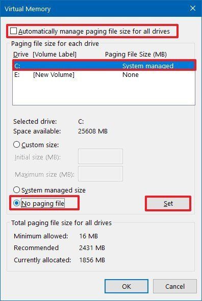 วิธีย้ายไฟล์ Pagefile.sys ไปเก็บไว้ที่อื่น วิธีย้ายไฟล์ Pagefile.sys ไปเก็บไว้ที่อื่น