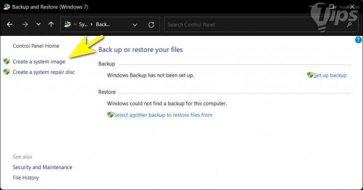 วิธีสร้างไฟล์ System Image Backup เพื่อสำรองข้อมูล