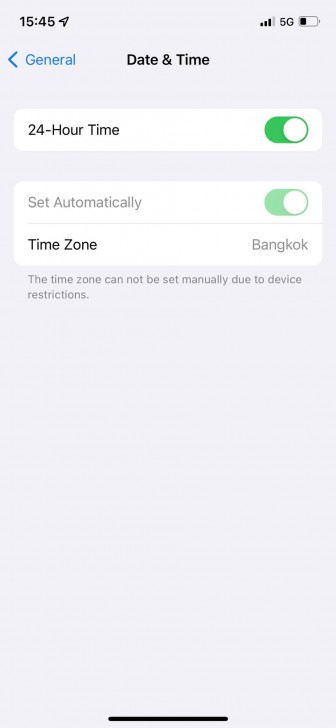 การตั้งค่าวันที่และเวลาบนอุปกรณ์ iPhone