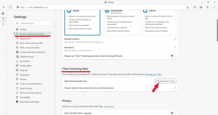 วิธีล้างข้อมูลการท่องเว็บไซต์ บนเว็บเบราว์เซอร์ Microsoft Edge