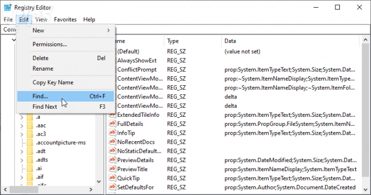 จัดการด้วย Registry Editor โดยตรง