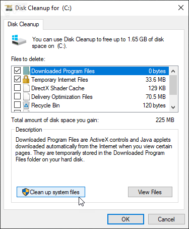 ใช้โปรแกรม Disk Cleanup Utility