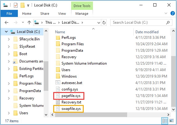วิธีลบไฟล์ Swapfile.sys