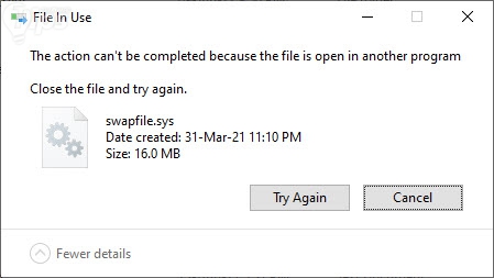 เราสามารถลบไฟล์ Swapfile.sys ทิ้งได้ไหม ?