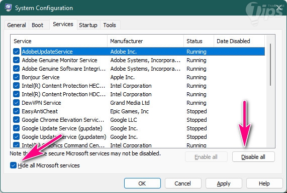 ทำ Clean Boot ด้วย MSConfig (Perform Clean Boot by using MSConfig) ทำ Clean Boot ด้วย MSConfig (Perform Clean Boot by using MSConfig)