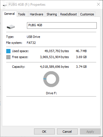 เช็คให้แน่ใจว่าพื้นที่ไม่ได้เต็ม (Check to Make Sure the USB Drive Isn't Full)