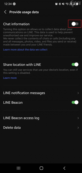 วิธีปิดฟังก์ชันเก็บข้อมูลแชทบน แอปแชท LINE บนมือถือ