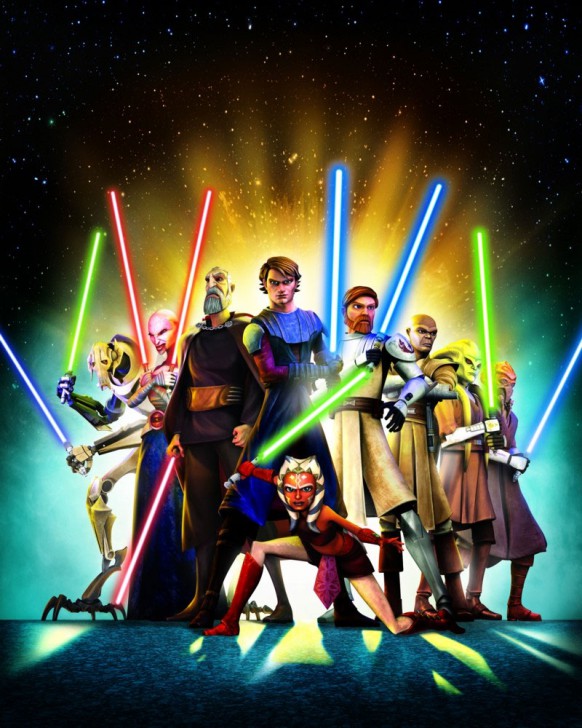 ภาพตัวละครจากแอนิเมชันซีรีส์ Star Wars: The Clone Wars ค.ศ. 2008-2020 (พ.ศ. 2551-2563)