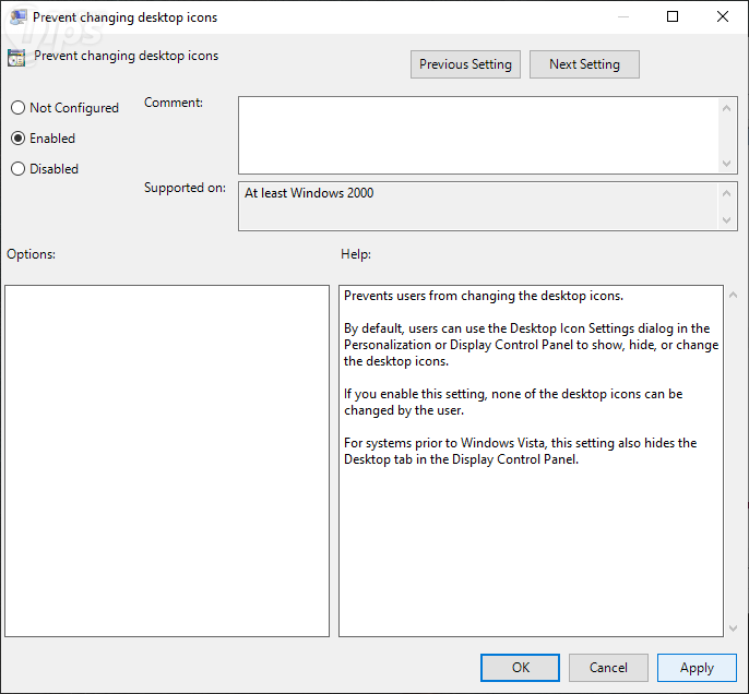 ป้องกันการเปลี่ยนไอคอนด้วย Local Group Policy Editor