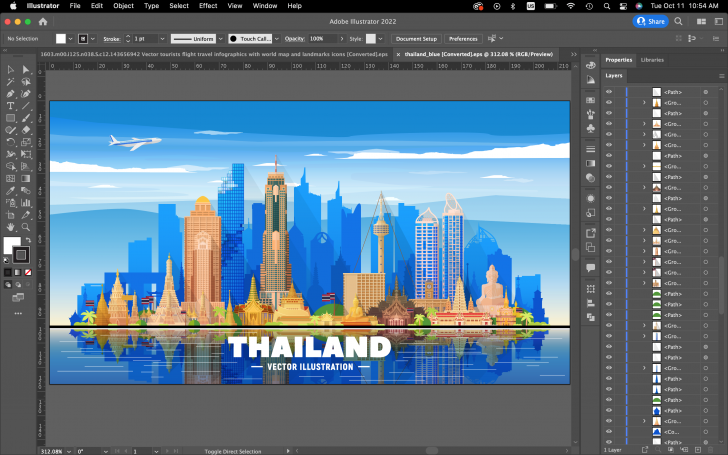 ตัวอย่างงานออกแบบกราฟิกภาพประกอบ ด้วยโปรแกรม Adobe Illustrator