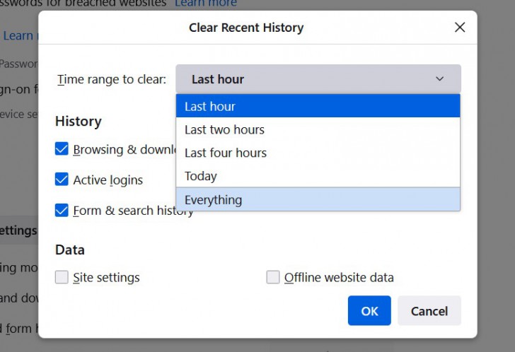 ลบข้อมูลประวัติของ เว็บเบราว์เซอร์ และข้อมูลเว็บคุกกี้ (Erase Browsing Data History and Web Cookies)