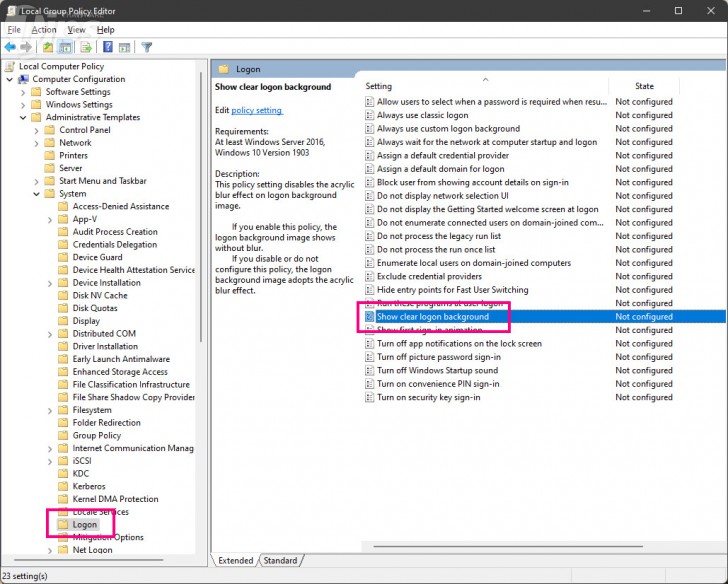 ปิดเอฟเฟคโปร่งใสผ่าน Local Group Policy Editor (Disable Transparency Effects via Local Group Policy Editor)
