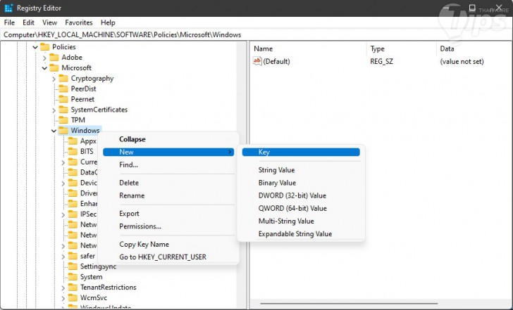 ปิดเอฟเฟคโปร่งใสผ่าน Registry Editor (Disable Transparency Effects via Registry Editor)