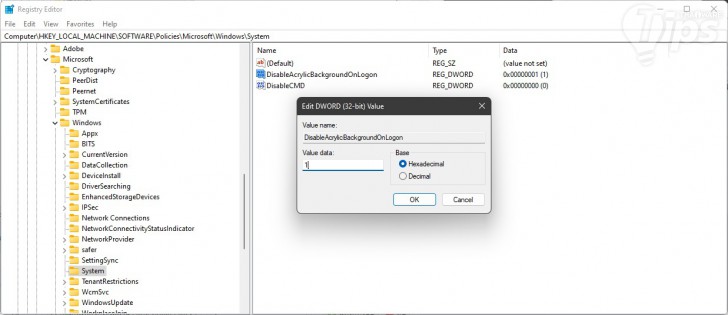 ปิดเอฟเฟคโปร่งใสผ่าน Registry Editor (Disable Transparency Effects via Registry Editor)