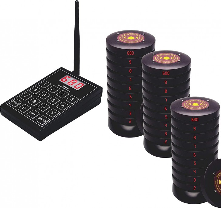 ระบบเพจเจอร์ สำหรับการเรียกคิวในร้านอาหาร QMTWTFSS Restaurant Pager System