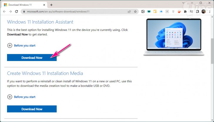 อัปเดตผ่าน เครื่องมือที่ช่วยการติดตั้ง (Update via Installation Assistant Tool)