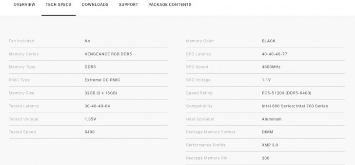 คุณสมบัติของแรม Corsair VENGEANCE RGB. DDR5 32 GB.