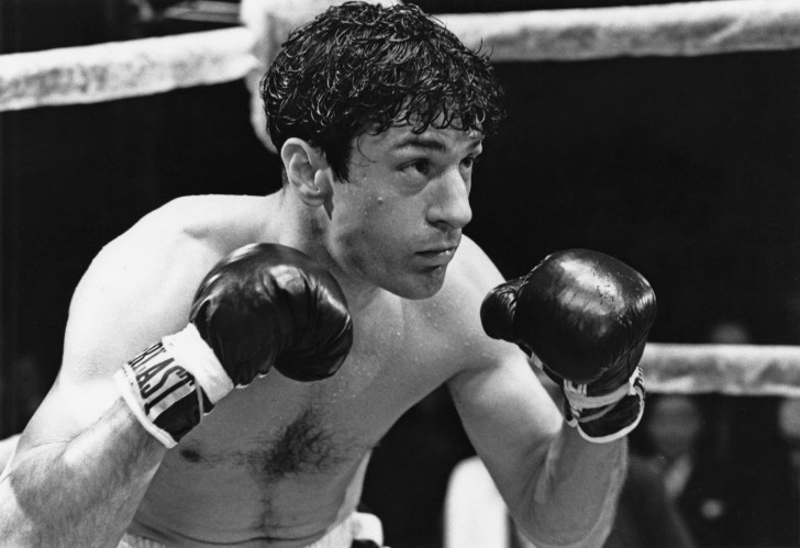 Robert De Niro ในบท Jake La Motta จากหนัง ภาพยนตร์ Raging Bull ค.ศ. 1980 (พ.ศ. 2523)