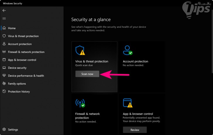 สแกนหามัลแวร์ (Scan for Malware)