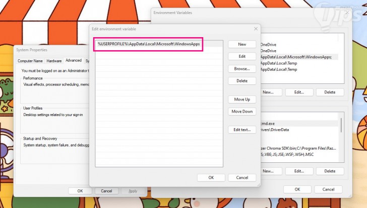 แก้ไข หรือลบ ที่อยู่ในตัวแปรสภาพแวดล้อม (Edit or Remove Path in Environment Variables)