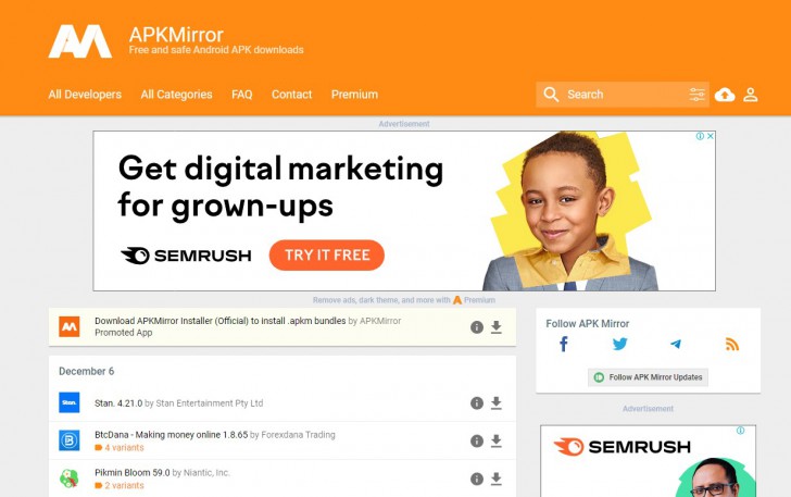 เว็บไซต์ APKMirror