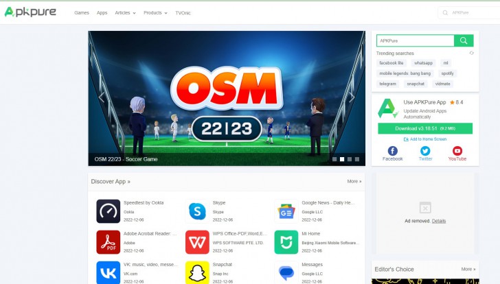 เว็บไซต์ APKPure