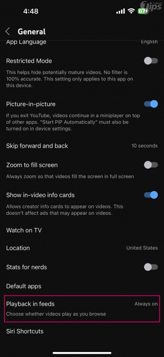 เปิด หรือปิด คุณสมบัติ Playback ในหน้าฟีดบนยูทูบ (Turn on or off the Playback Feature in your feed on YouTube)