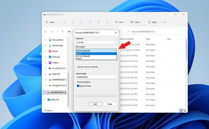 แปลงระบบไฟล์ USB Flash Drive จาก FAT32 เป็น NTFS