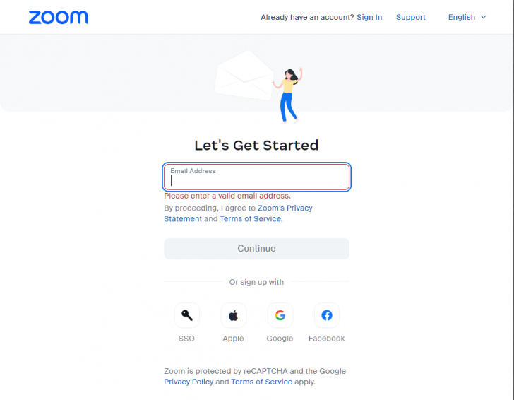 การสมัครใช้งาน Zoom One ด้วยอีเมล (How to sign up Zoom One via Email)