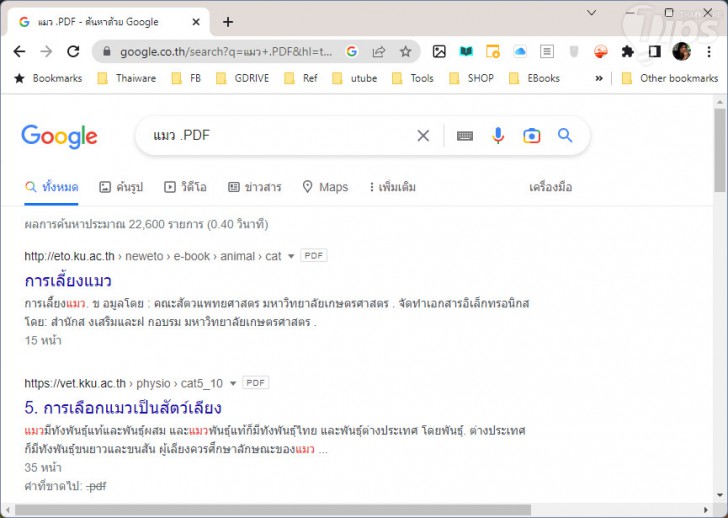 ค้นหานามสกุลของไฟล์ ที่ต้องการ (Find the Desired File Extension)