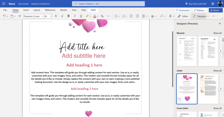 หน้าจอผู้ใช้งานของ โปรแกรม Microsoft Word
