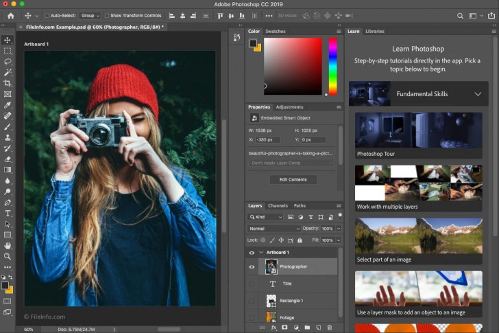 โปรแกรม Adobe Photoshop CC 2019 หรือ Photoshop 20 โปรแกรม Adobe Photoshop CC 2019 หรือ Photoshop 20