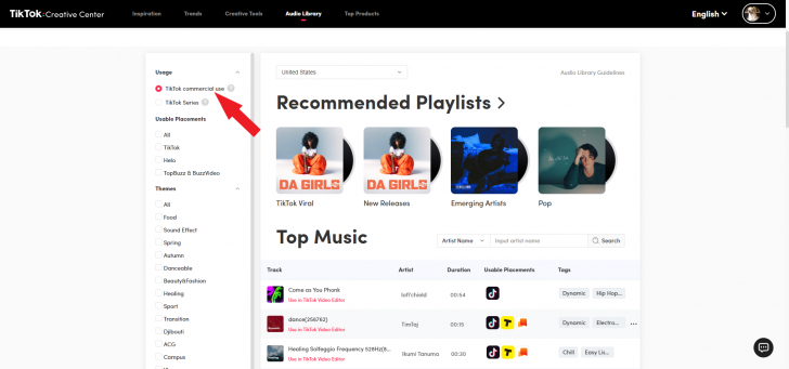 การใช้เสียงเพลงบน TikTok  (Song usage on TikTok)