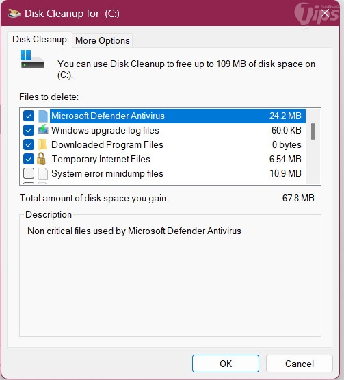 ใช้เครื่องมือ Disk Cleanup (Use Disk Cleanup Tool) ใช้เครื่องมือ Disk Cleanup (Use Disk Cleanup Tool)