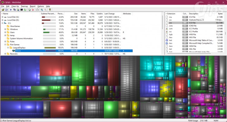 วิเคราะห์การใช้งาน พื้นที่บนไดร์ฟ (Analyze Disk Space)