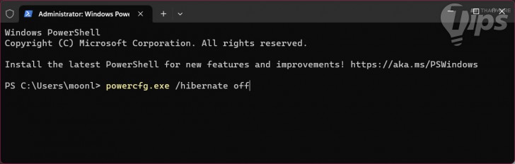 การปิดคุณสมบัติ Hibernation