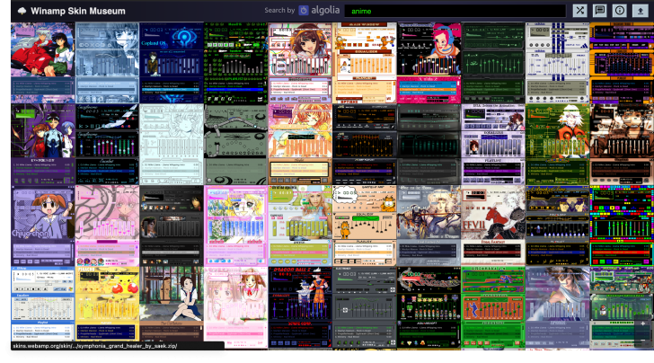 รูปตัวอย่างของสกินโปรแกรมฟังเพลง Winamp