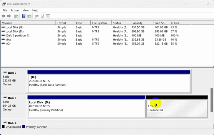 การสร้างพาร์ทิชันใหม่ ผ่าน Disk Management บน Windows