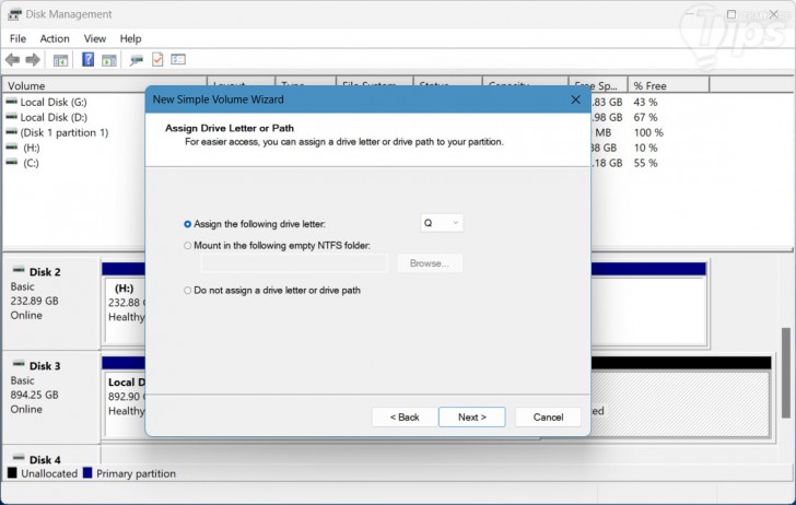 การสร้างพาร์ทิชันใหม่ ผ่าน Disk Management บน Windows