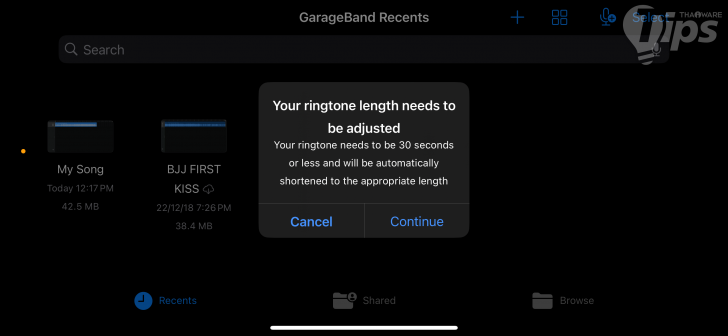 วิธีทำริงโทนจากเพลงบน iPhone ง่ายๆ ไม่ต้องใช้คอม ด้วย GarageBand ฟรี