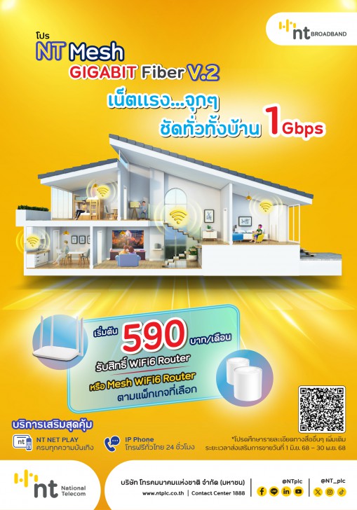 เน็ตบ้านค่ายไหนดี ? ดูโปรโมชันเน็ตบ้าน AIS 3BB Fibre 3 / True Online / NT Broadband & C Internet