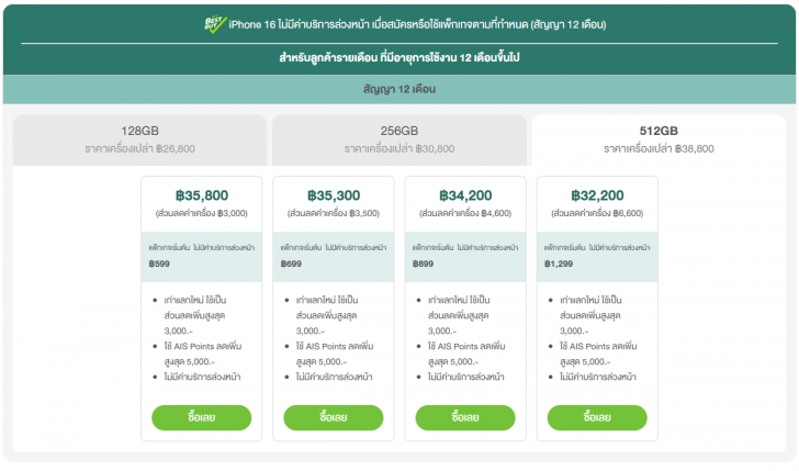 ซื้อ iPhone 16 ค่ายไหนดี ? เช็คโปรโมชัน ดูราคาจาก AIS dtac และ TrueMove H