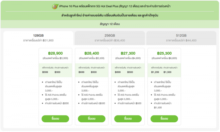 ซื้อ iPhone 16 ค่ายไหนดี ? เช็คโปรโมชัน ดูราคาจาก AIS dtac และ TrueMove H