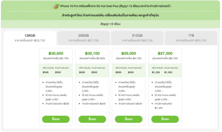 ซื้อ iPhone 16 ค่ายไหนดี ? เช็คโปรโมชัน ดูราคาจาก AIS dtac และ TrueMove H