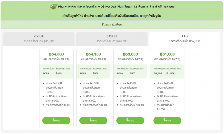 ซื้อ iPhone 16 ค่ายไหนดี ? เช็คโปรโมชัน ดูราคาจาก AIS dtac และ TrueMove H