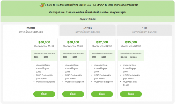 ซื้อ iPhone 16 ค่ายไหนดี ? เช็คโปรโมชัน ดูราคาจาก AIS dtac และ TrueMove H