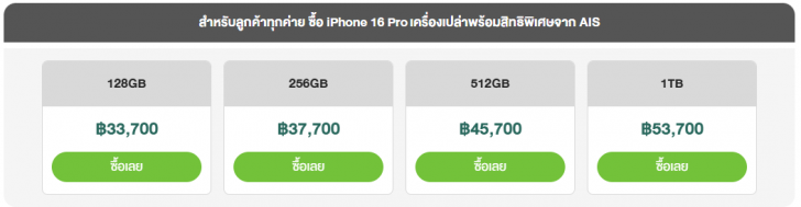 ซื้อ iPhone 16 ค่ายไหนดี ? เช็คโปรโมชัน ดูราคาจาก AIS dtac และ TrueMove H