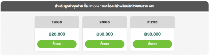 ซื้อ iPhone 16 ค่ายไหนดี ? เช็คโปรโมชัน ดูราคาจาก AIS dtac และ TrueMove H