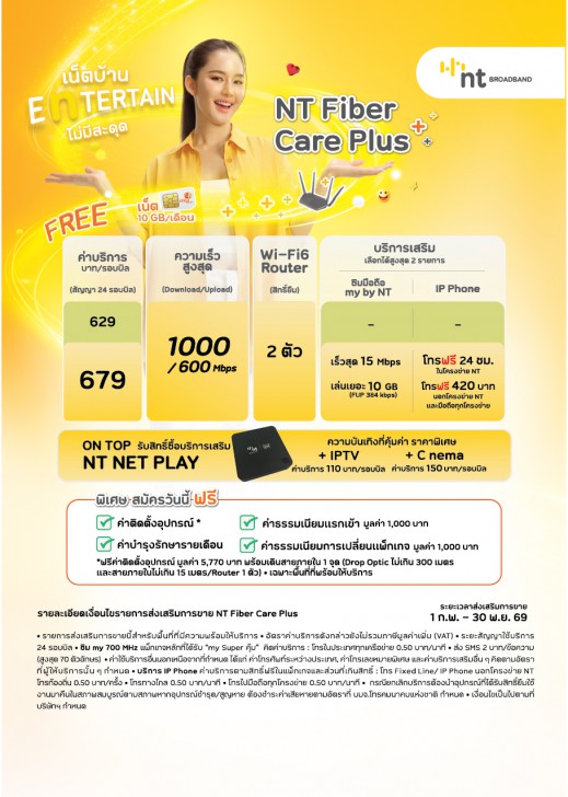 เน็ตบ้านค่ายไหนดี ? ดูโปรโมชันเน็ตบ้าน AIS 3BB Fibre 3 / True Online / NT Broadband & C Internet